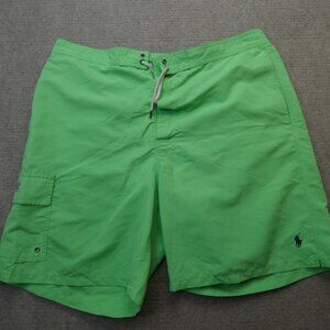 Polo Ralph Lauren Swim Shorts 2XL Green Solid Cargo Lined